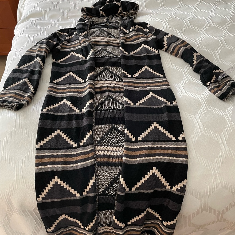 Hooded Cardigan Long Sweater
